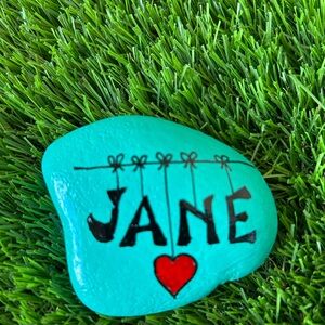 Personalized Painted Rock with Heart